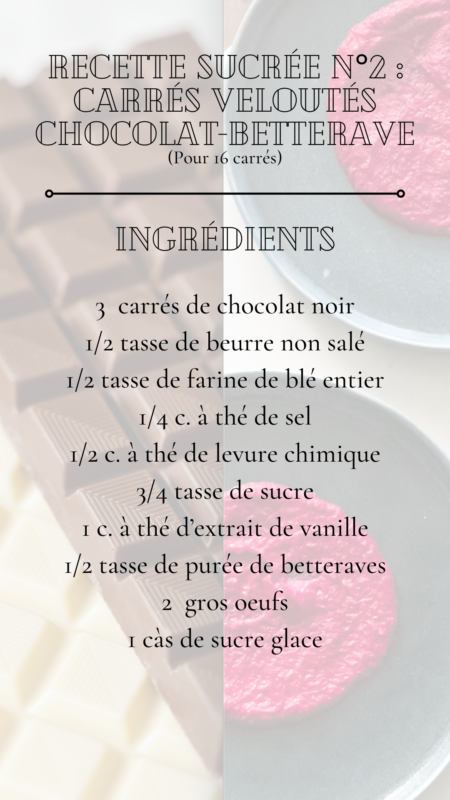 Recette diététique sucrée N°2